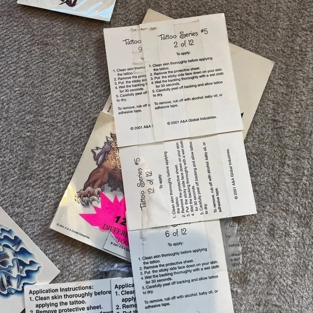 Vintage Temporary Tattoos and Vintage sticker lot (Spongebob, Hulk, etc)